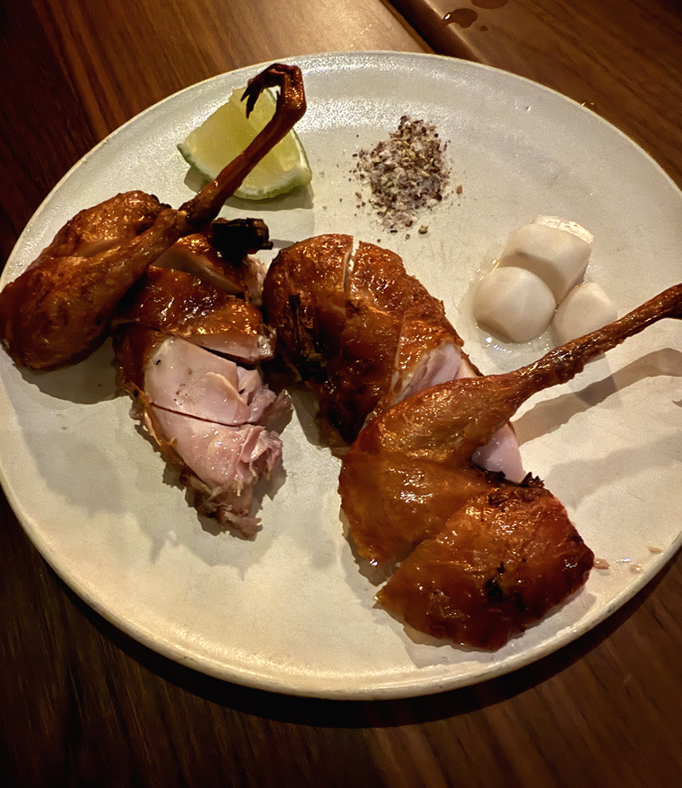 The fantastic roasted quail.