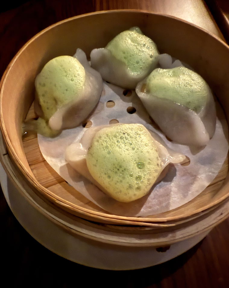 Sugar snap pea dumplings.