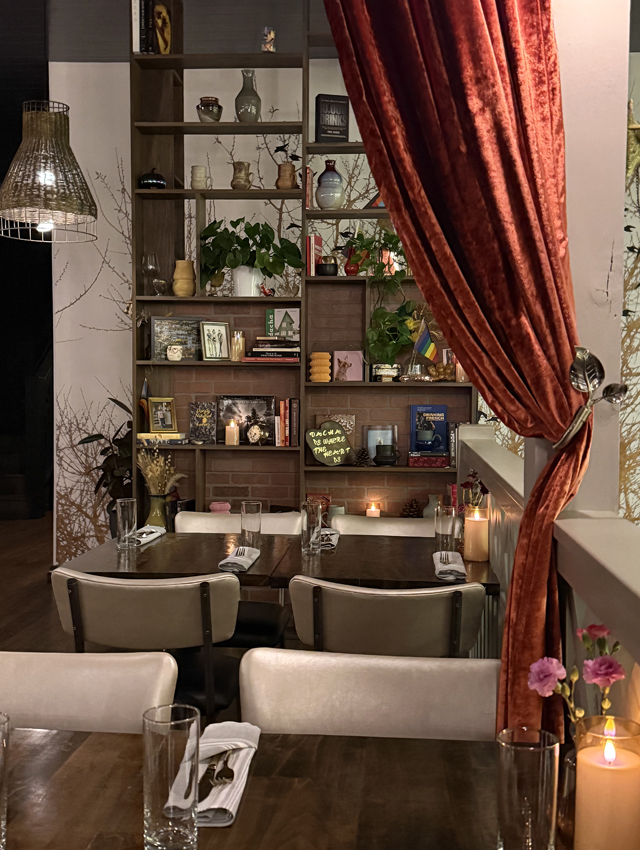 The back of the dining room.