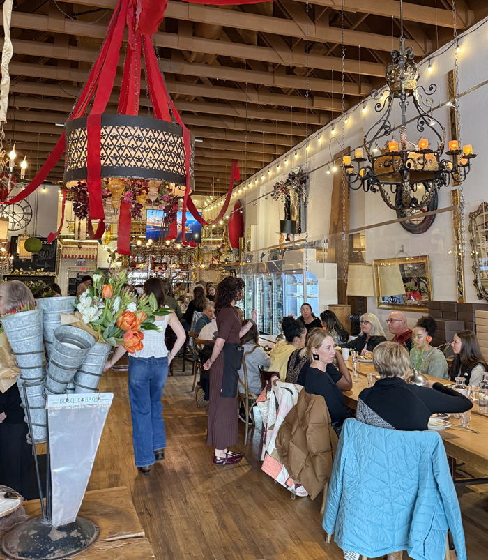 The dining room set up for brunch and lunch.