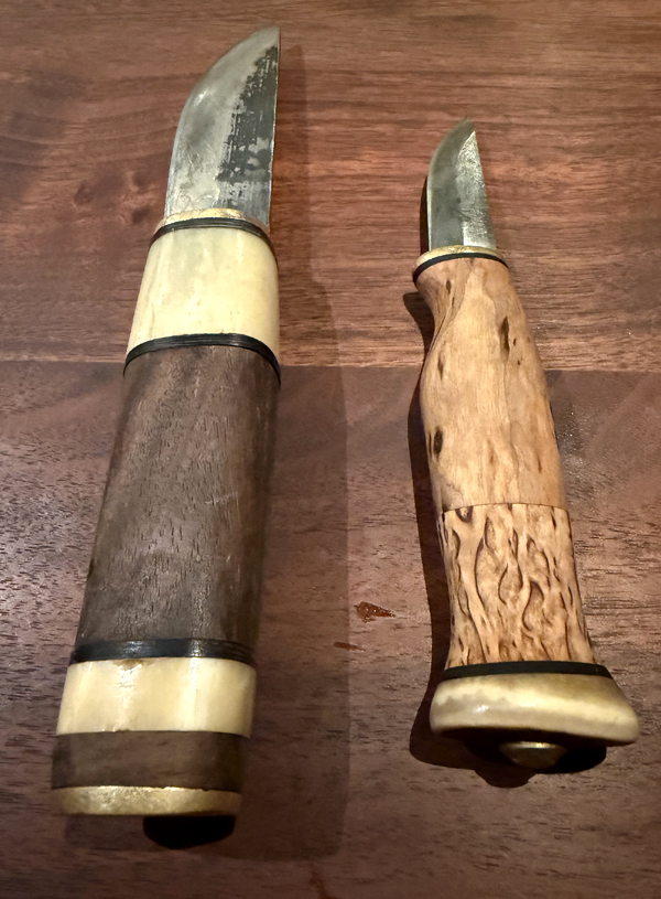 You get to choose your knife for the antelope course. I went with the one on the left while my husband chose the one on the right (hah!).