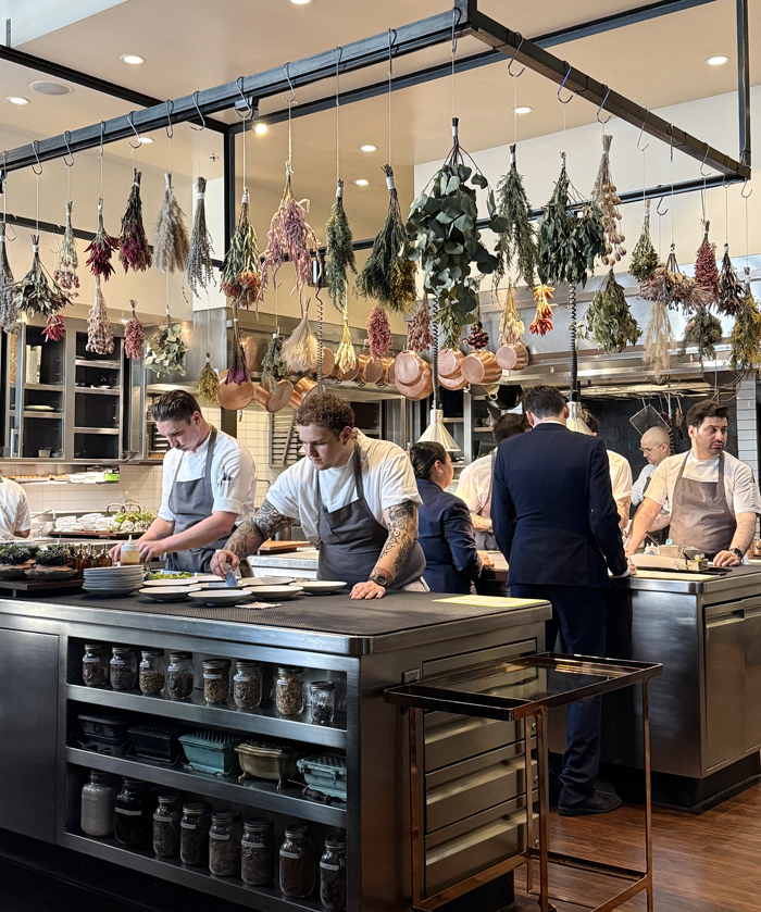 The completely open kitchen.