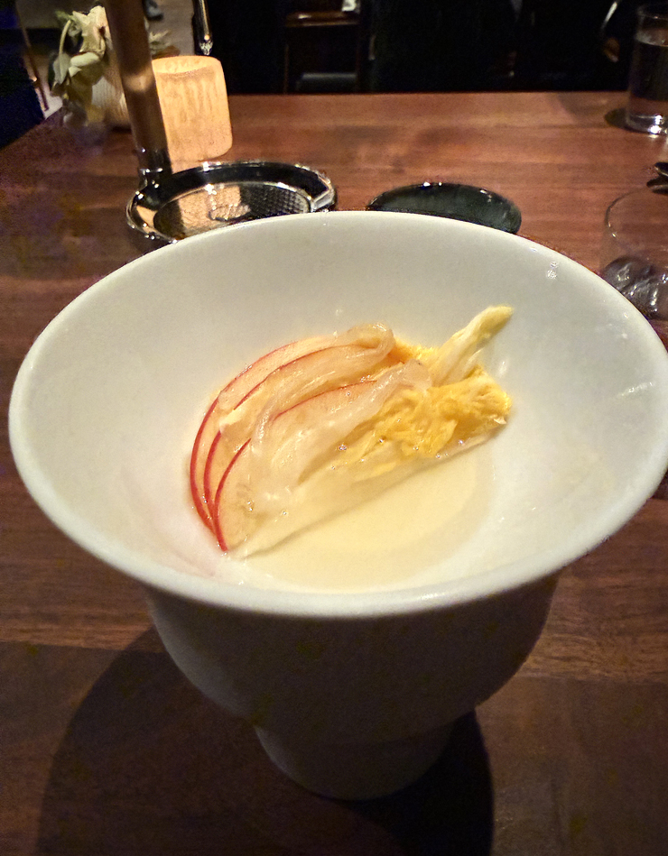 Pickled cabbage and apple.