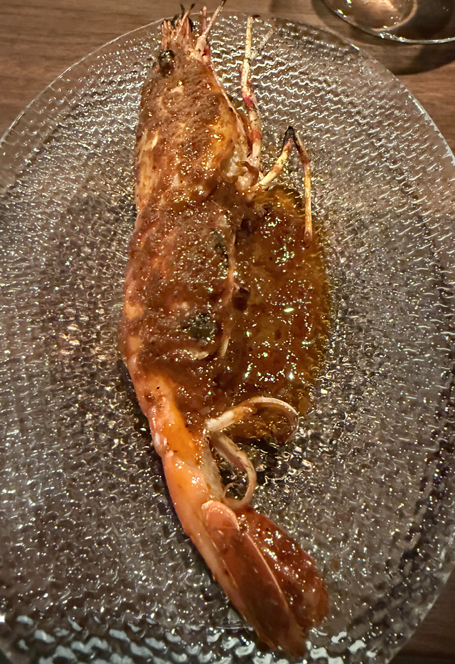Fresh spot prawn, grilled over the embers.