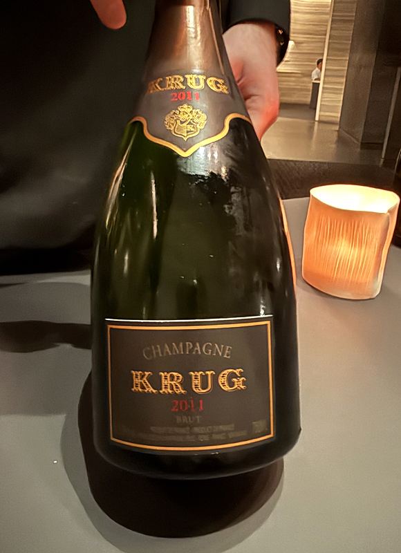 Krug Champagne on the cellar pairing.