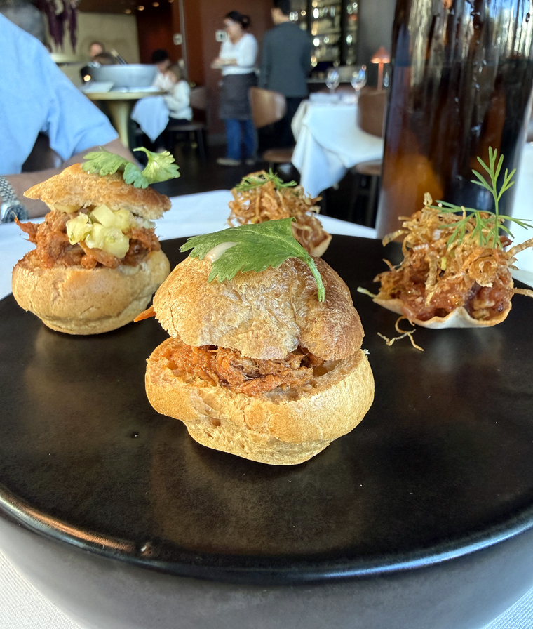 Canapes to start.
