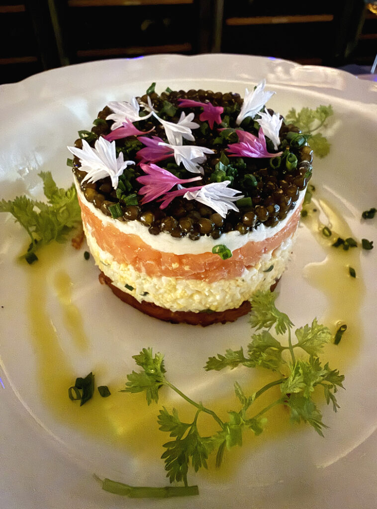 Caviar Parfait a la Mina at Saison Wine Bar.