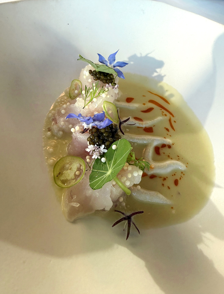 Rockfish crudo -- one of the courses on the $75 prix fixe at the new Strata.