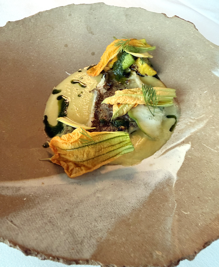 Rockfish with squash several ways.