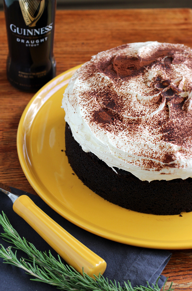A thick, creamy rosemary-infused cream cheese frosting makes this cake so special.