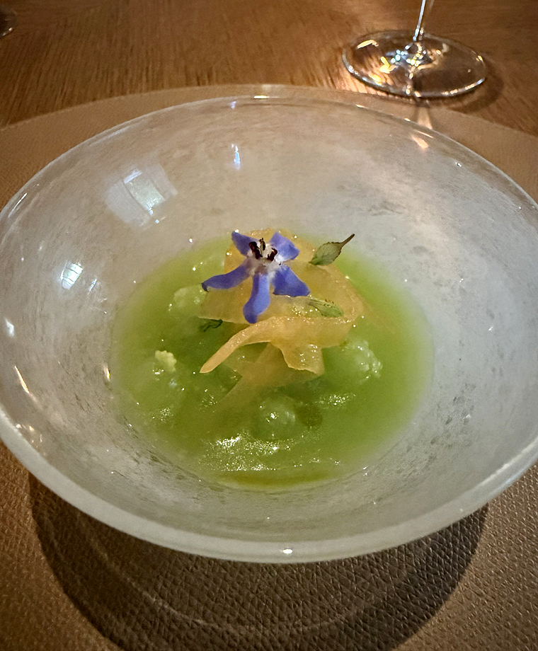Cucumber-melon with a touch of wasabi.