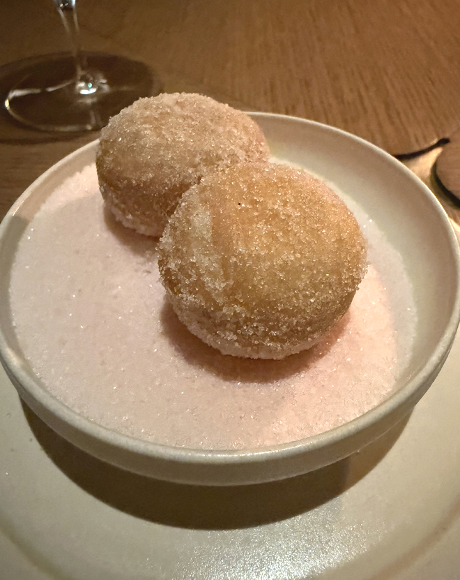 Rhubarb donuts.
