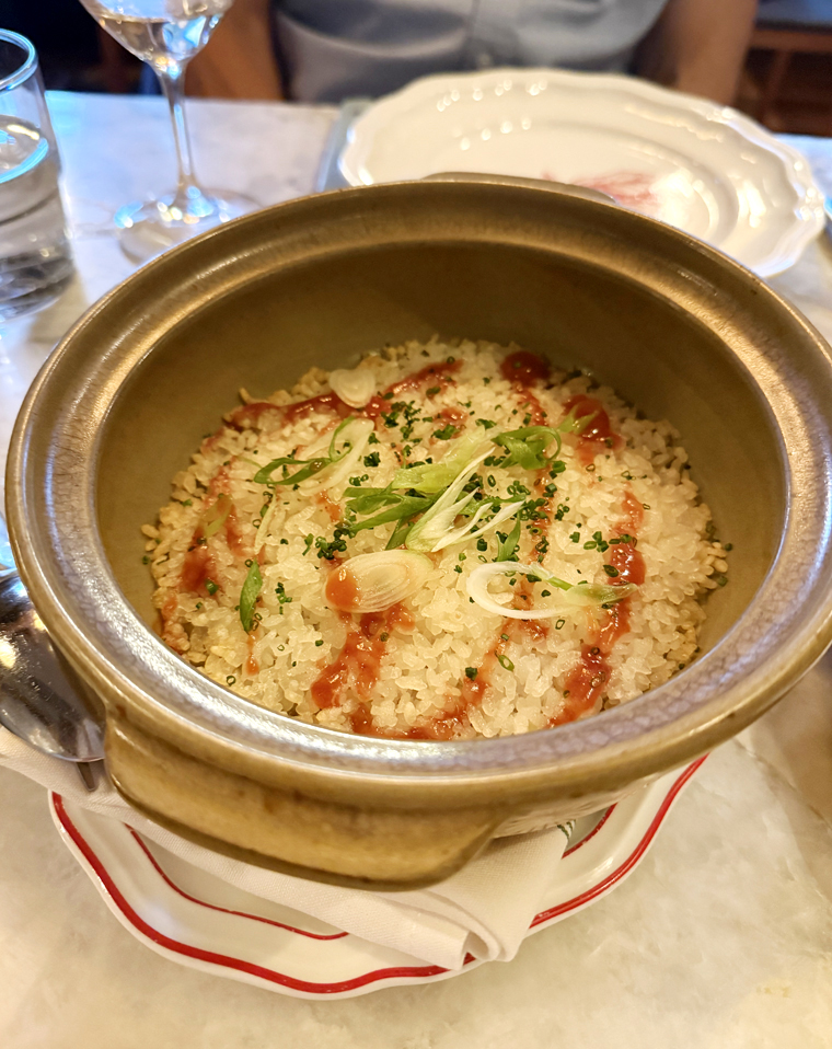 Served with duck fat rice -- but of course.
