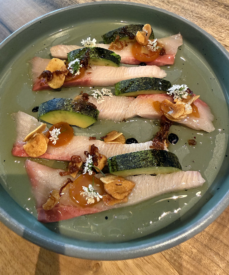 Hamachi crudo.