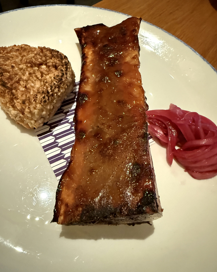 Miso baked bone marrow.