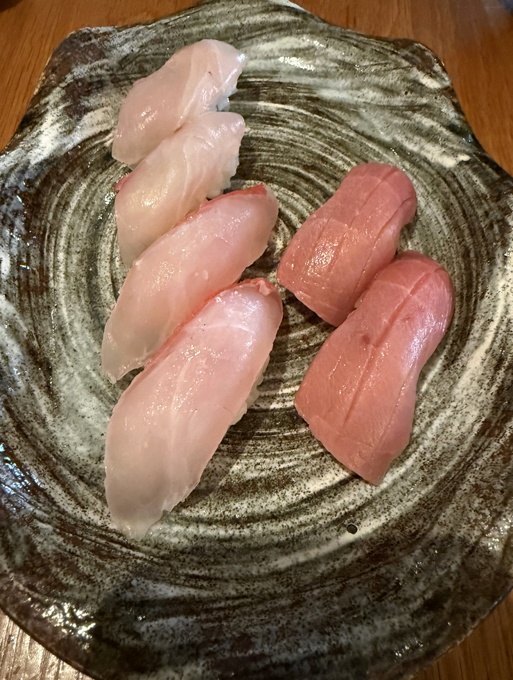 Three different nigiri.
