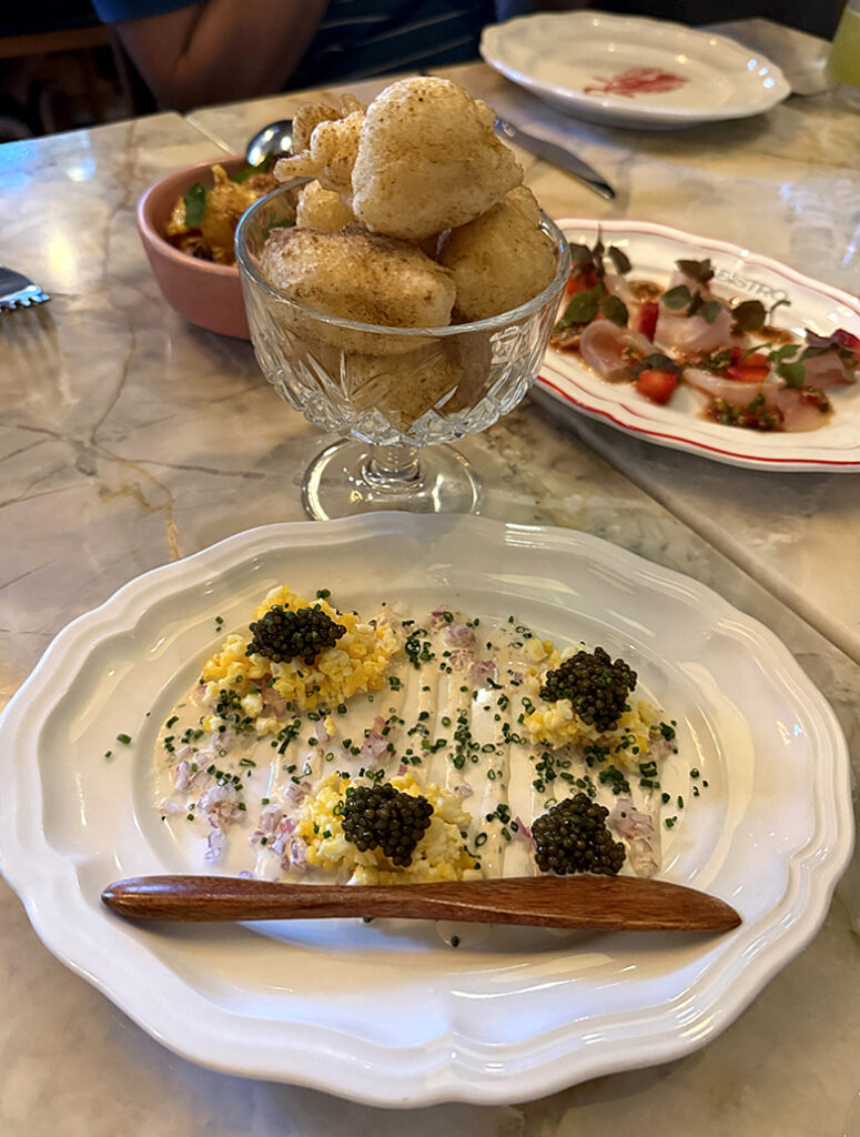 Porcini doughnuts with caviar at RT Bistro.
