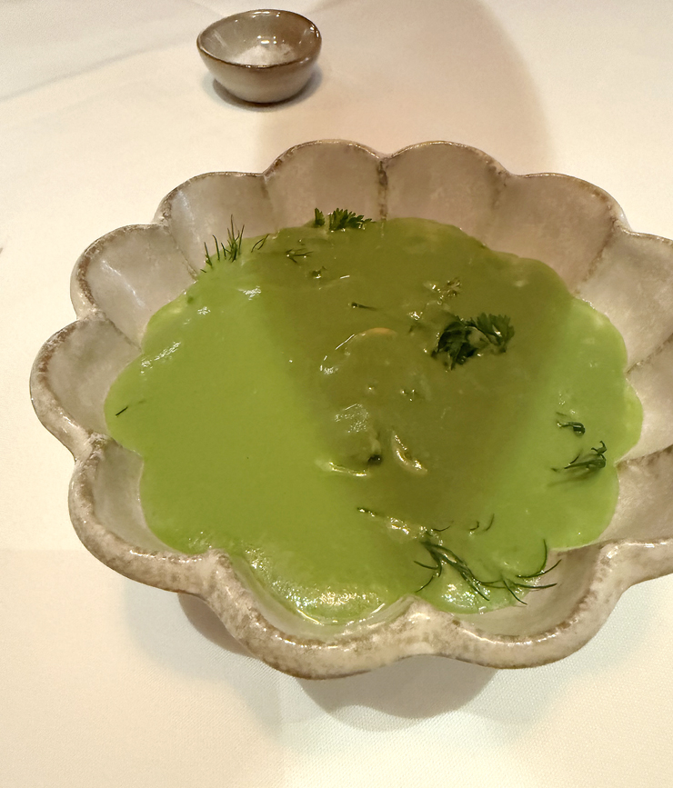 Creamy, cold cucumber gazpacho hits the spot.
