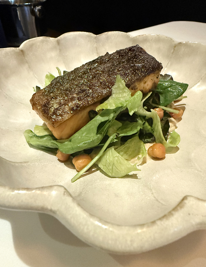 Crispy skin salmon cooked on the plancha -- part of the special "Taste the Row'' prix-fixe lunch at Augustine in September.