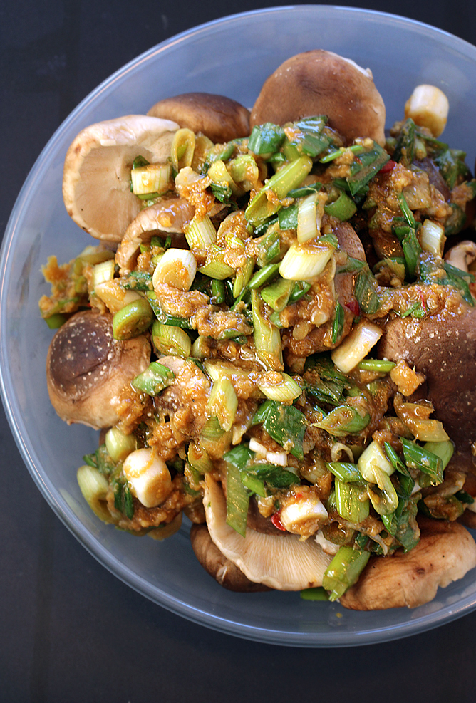 Place everything in a microwave-safe bowl with a lid.