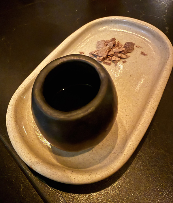 Served with cacao nibs.