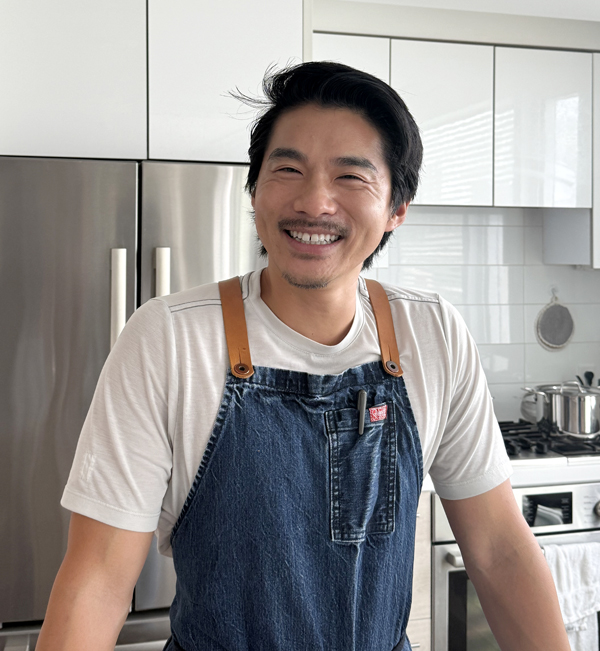 Eddie Lo in his home kitchen.