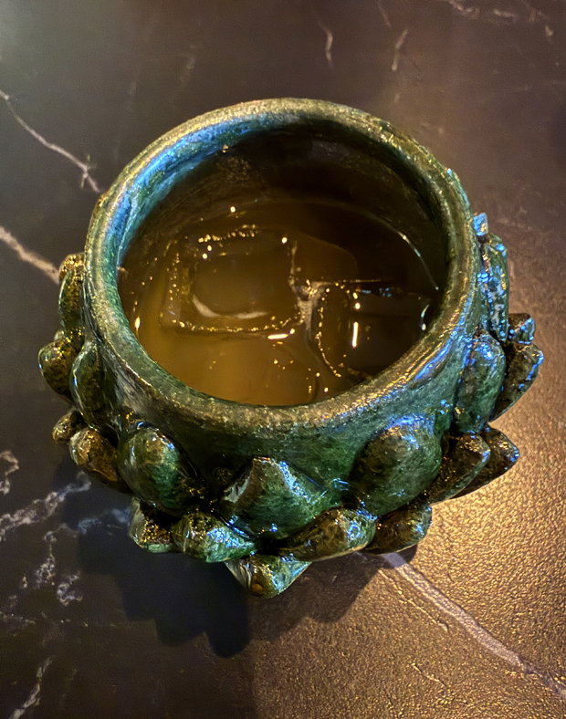 A welcoming drink of mango juice.
