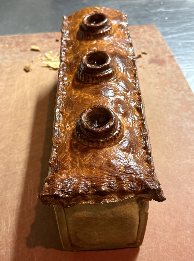 The pate en croute ready for service.