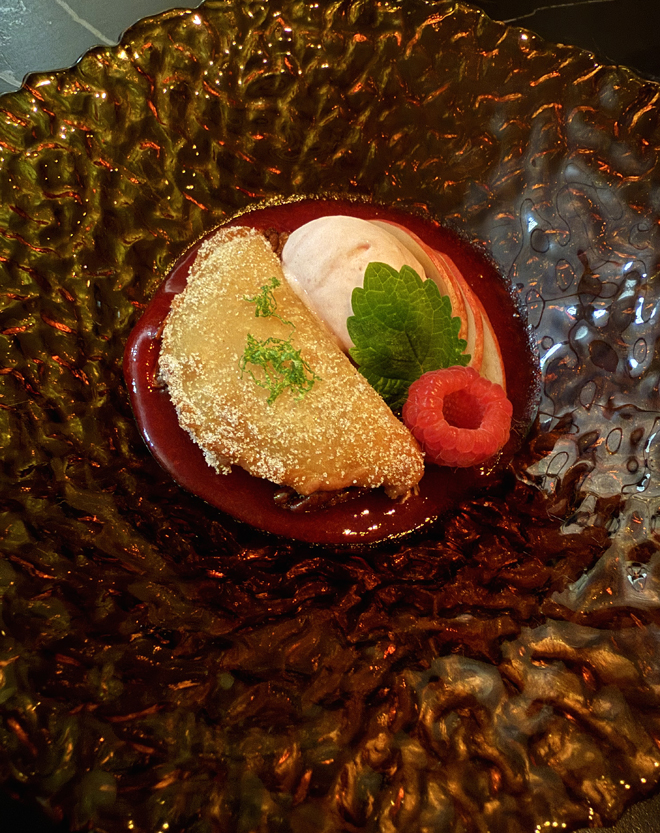 Rice pudding empanada.