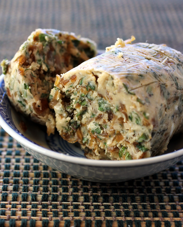 The shiso-shallot compound butter.
