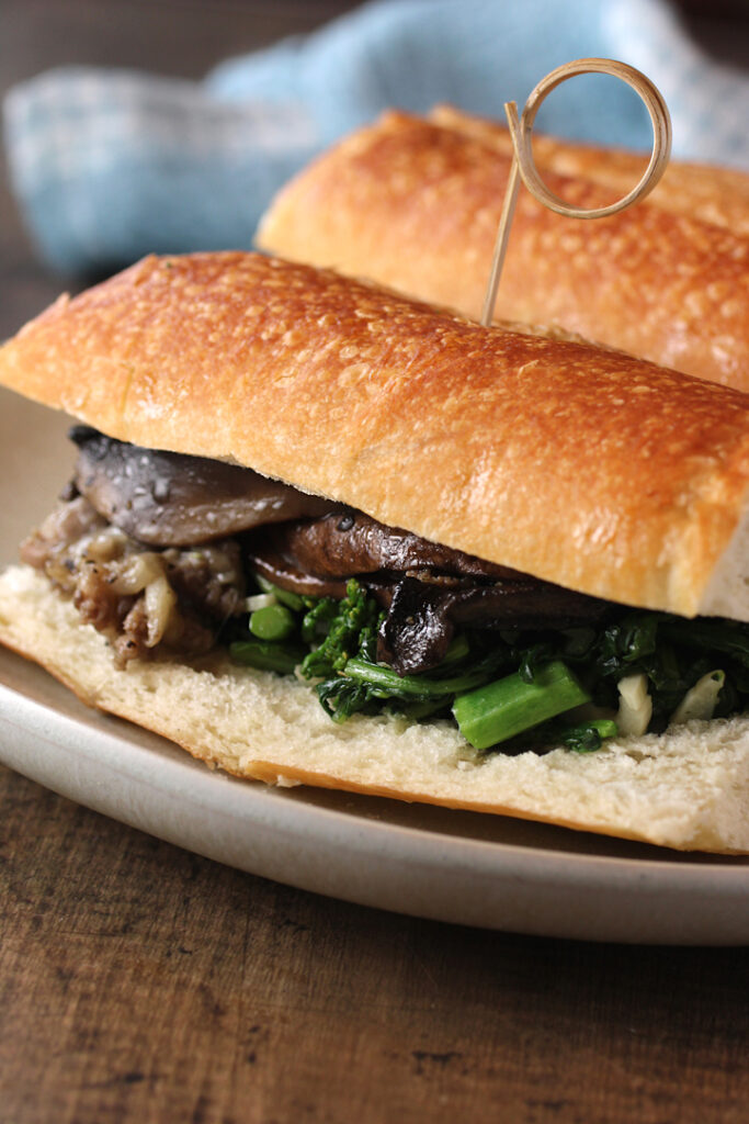 A hearty sandwich full of textures and flavors that only uses 2 ounces of sausage per serving.