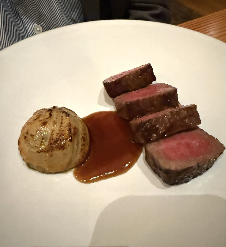 Wagyu with eggplant.