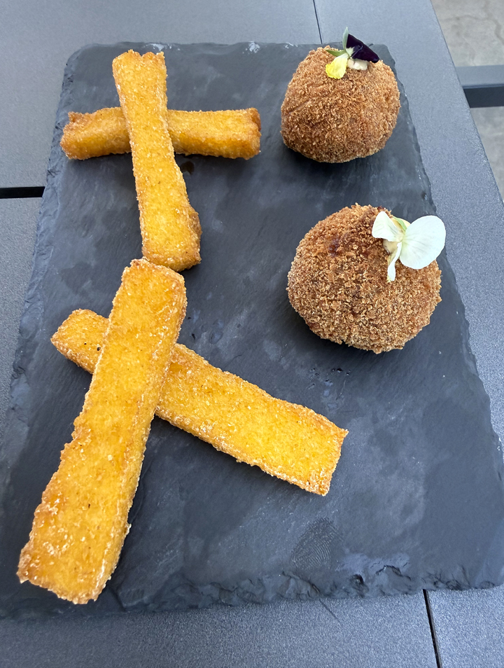 Arancini and polenta fries.