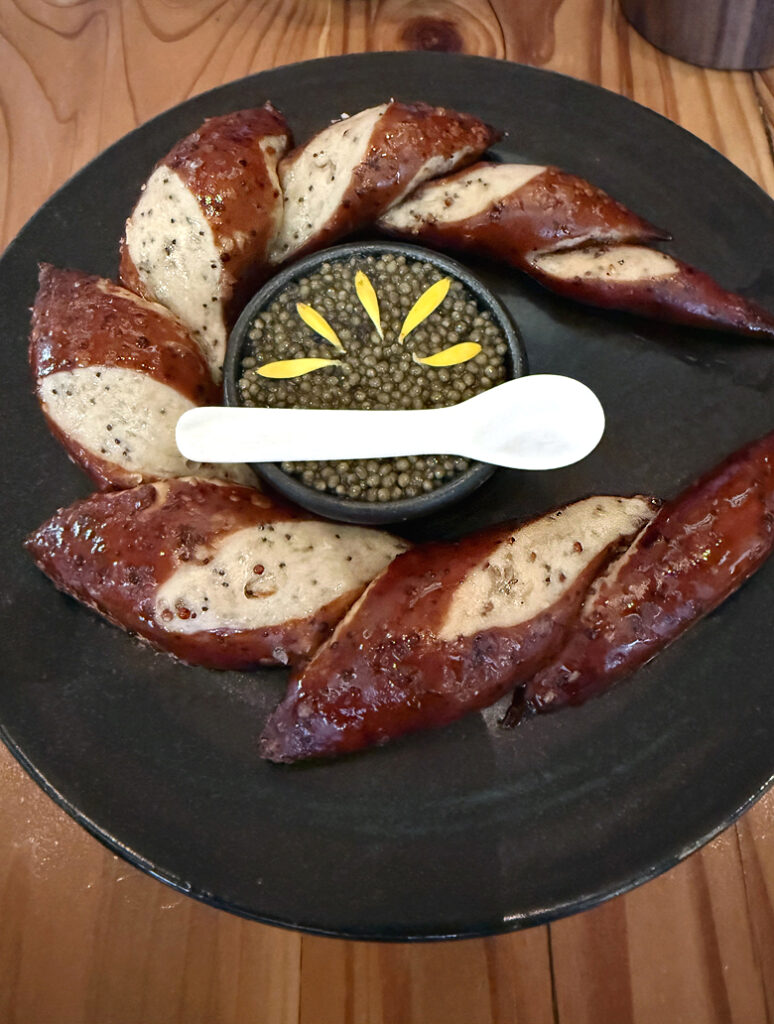 The fantastic pretzel with caviar at Press.