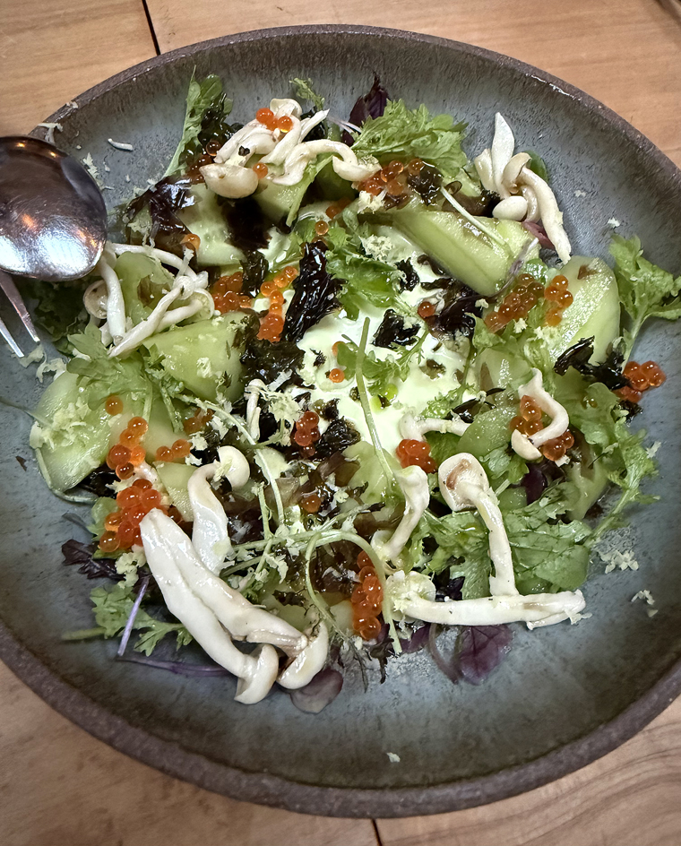 Cucumbers with seaweed.