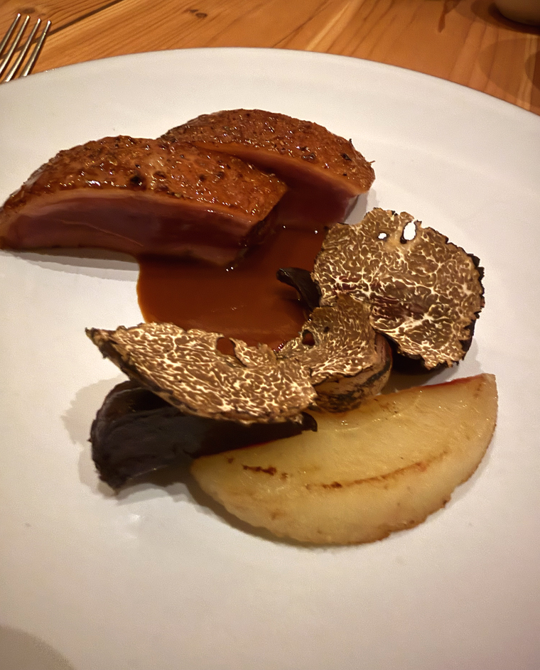 Duck with truffle.