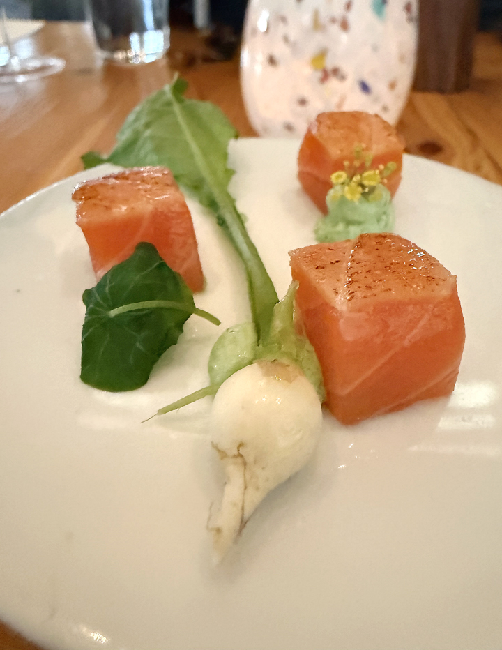 Salmon belly.